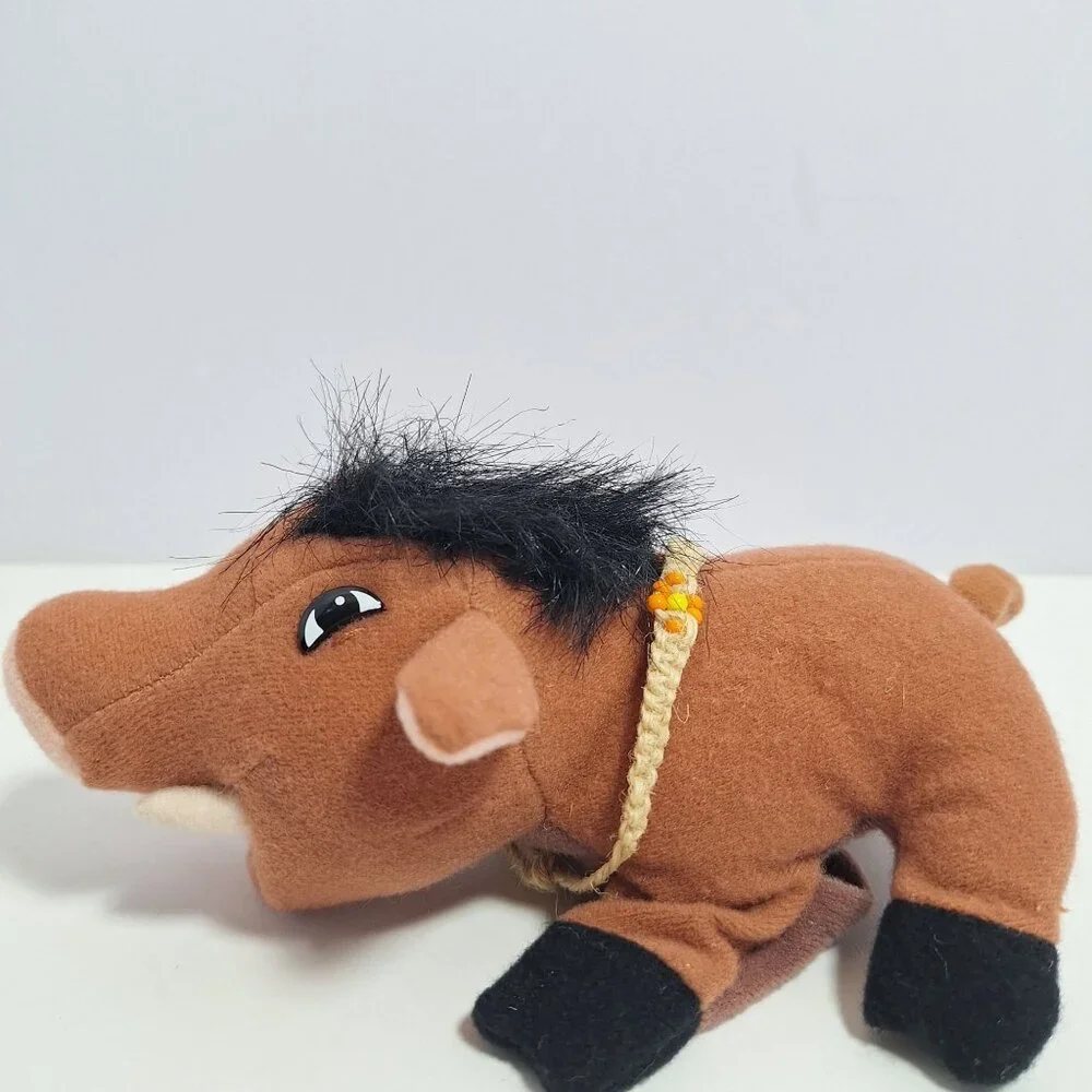 Lion King Pumba Plush Finger Puppet Orange Beaded Collar - Picture 2 of 11